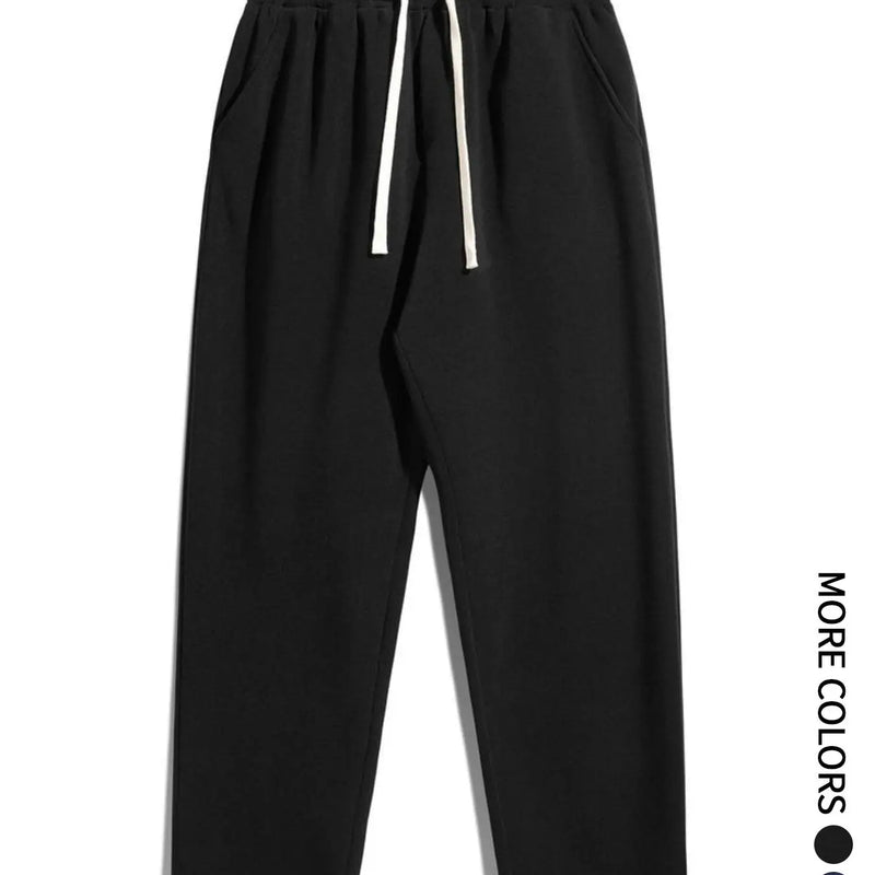 Men's regular - fit plain sports straight - leg pants with drawstring and elastic waistband, knitted - View 3 | SAMAG