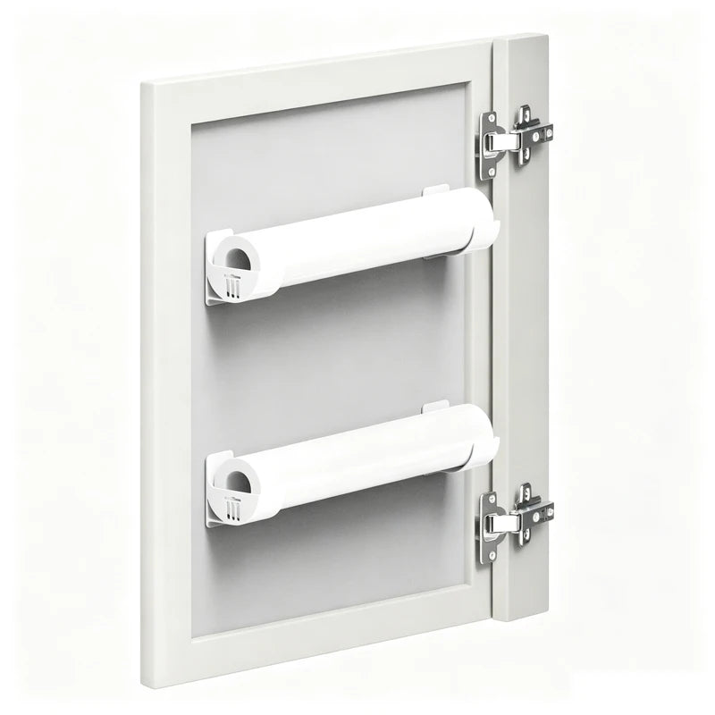 No Drill Adhesive Paper Towel Rack Wall Mount Kitchen Plastic Wrap Roll Holder Cabinet Door Self Storage - View 3 | SAMAG