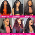 300 Density 13x6 Hd Deep Wave Frontal Wig 30 34inch Glueless Wigs 100% Human Hair Water Wave Curly Lace Front Wig For Women