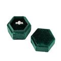 Velvet Hexagon Single Slot Ring Box For Engagement Wedding Keepsake Case Bridal Photo Jewelry Exhibitor Storage Display Selling