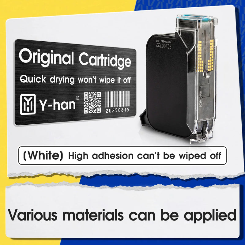 Yhan 2588 compatible quick-dry ink cartridge 12.7mm print height universal for unencrypted handheld printer