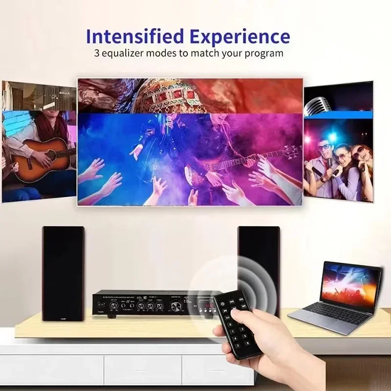 AV-369BT Bluetooth 5.1 Sound Speaker AMP Stereo Audio Amplifiers Receiver 6 Channel Home Theater Audio Stereo System Components