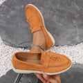 New Lefu Shoes Women's Soft Leather Retro Lazy Man Step on Thick Sole Flat Bottom Comfortable Single Shoe Shoes for Women