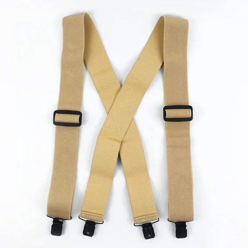 Deepeel Fashion 5cm Wide Adults Men's Suspenders Adjust Elastic Strap X - type 4 Clips Male Braces - Visuel 12 | SAMAG