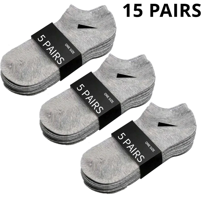 5/10 /20/30 Pairs Unisex Casual Plain Color Boat Socks | SAMAG