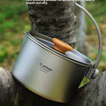 Outdoor titanium single pot portable cookware camping cookware picnic equipment supplies picnic hanging pot
