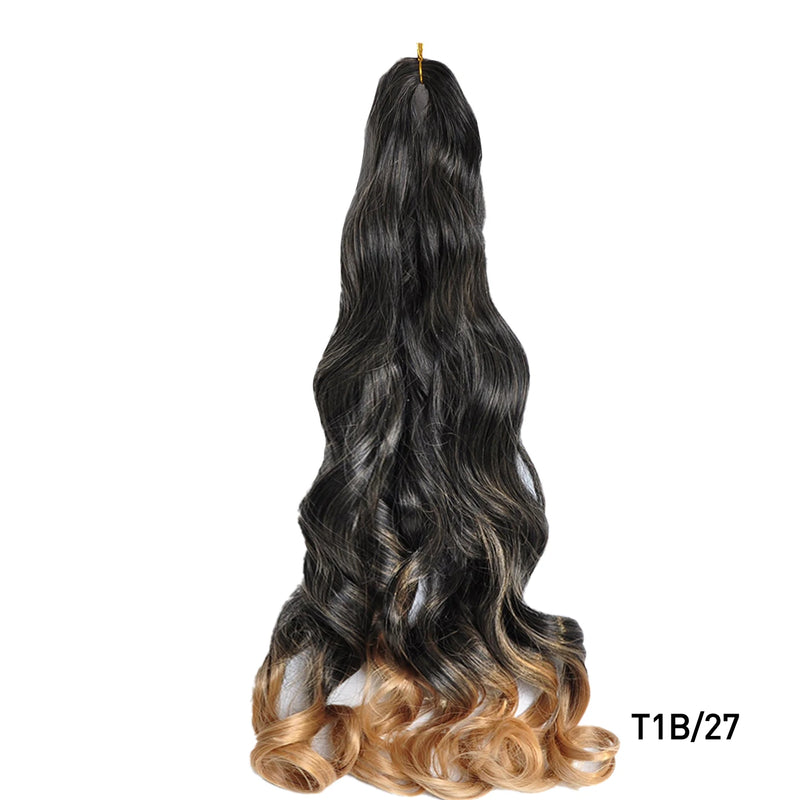 Loose Wave Braiding Hair Extensions 24" Synthetic Spiral Curls Braids Hair Pre Stretched Bouncy Braid French Curls Braiding Hair