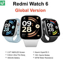 Global Version Redmi Watch 6 Smartwtach 2.07" AMOLED Large Screen 9.9mm Ultra-Thin Body 550mAh Battery 150+ Sports Modes 5ATM