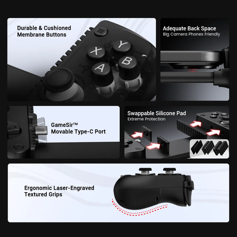 GameSir X5 Lite Mobile Gaming Controller for Android & iPhone Hall Effect Joystick, Lightweight Ergonomic Phone Controller