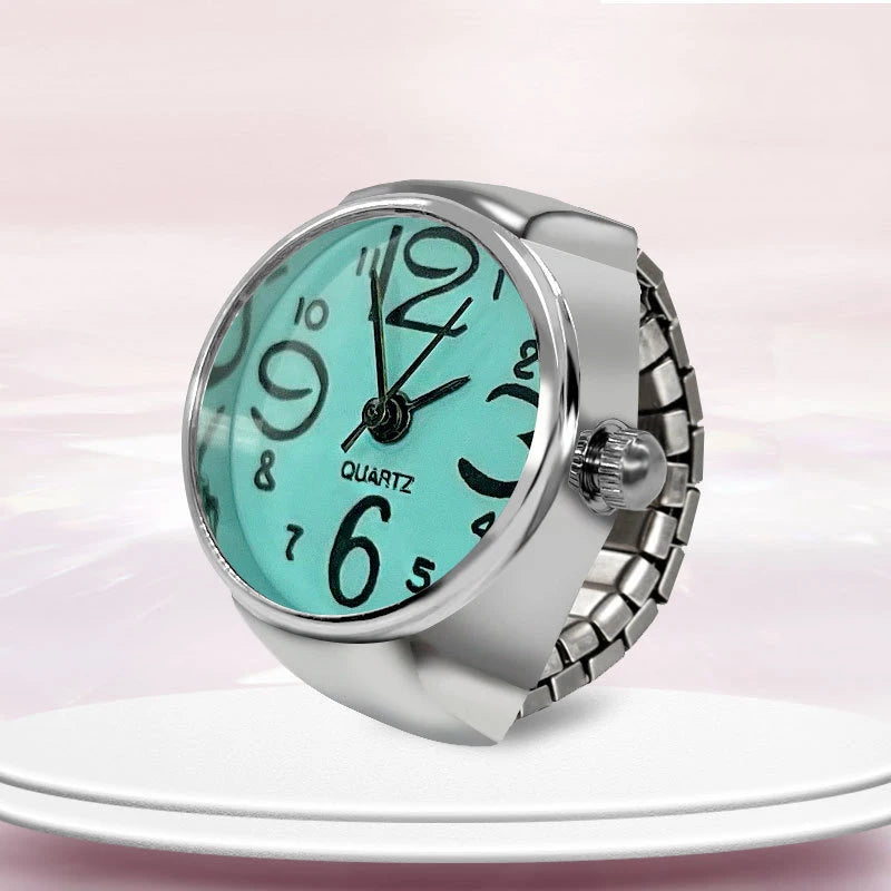 Kiss Jewelry Women Men Vintage Classic Finger Watch Rings Punk Stretchy Strap Quartz Watches Clock Ring Hip-hop anillos 2023
