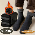 5 Pairs Men's Thick Warm Snow Hiking Socks For Cold | SAMAG