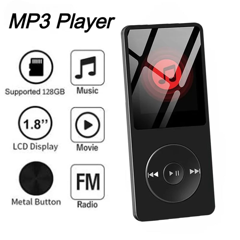 New MP3 Player Outdoor Sports Fitness Mini Walkman mp3 Support Bluetooth Lossless Music Player FM Radio Recorder Sport 128GB Hf