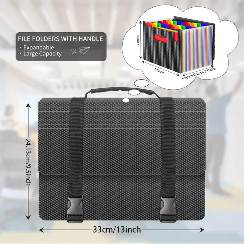 25 expandable document bags with handles, accordion-style document organizer, suitable for A4/Letter size documents.