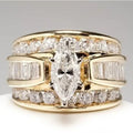 Vintage Diamond 18K White Gold Ring Gemstone Wedding Ring for Women Pure Topaz Bague Anel Jewelry Anillos De Bizuteria Gemstone