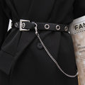 Women Punk Style Black Metal Chain Belt Fashion Decorative Waist Chain Versatile Belt For Dress Suit Fashion Accessories