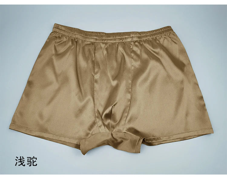Men's silk underwear Briefs 19 Mm   Silk  Pants Underwear Home Pants Shorts Men's Sleeping Pants Silk Comfortablsilk underwear