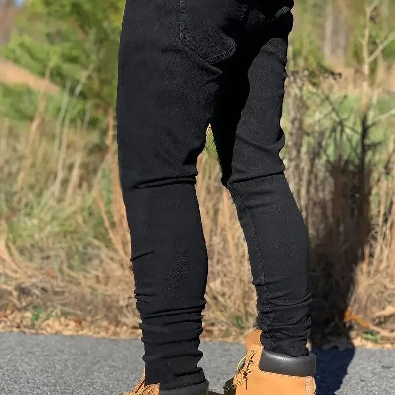 Slim-fit Men's Washed Jeans Casual Straight Leg Trousers | SAMAG
