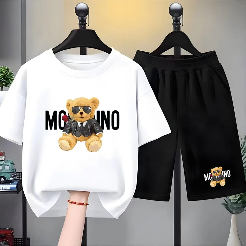 Fashion Letter Bear Print Children Summer Clothing - View 13 | SAMAG