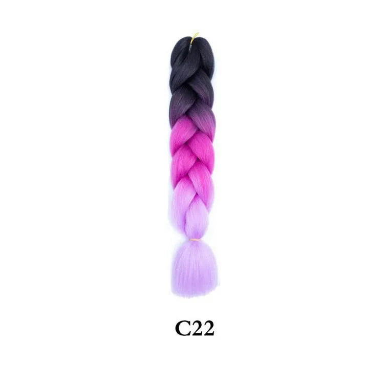 Tereshar 1Pcs 24inch 100g Synthetic Braiding Hair Extensions Jumbo Braiding Hair Twist Crochet Braids Hair for Women