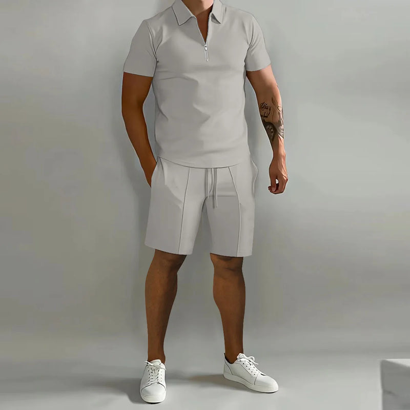 Cross border Amazon Men's Set Autumn New Polo Casual Loose Short sleeved Sports - View 3 | SAMAG