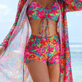 Tie Dye Bikinis Swimsuit Women Drawstring Front Swimwear | SAMAG