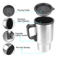 Camping Travel Kettle Electric Heating Car Kettle Stainless Steel Water Coffee Milk Thermal Mug Vehicle Heating Cup 12V 450ml