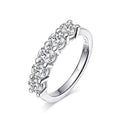 Smyoue White Gold D Color 4mm Moissanite Ring for Women 1.5CTTW Stone Match Diamond Wedding Band Bride S925 Sterling Silver