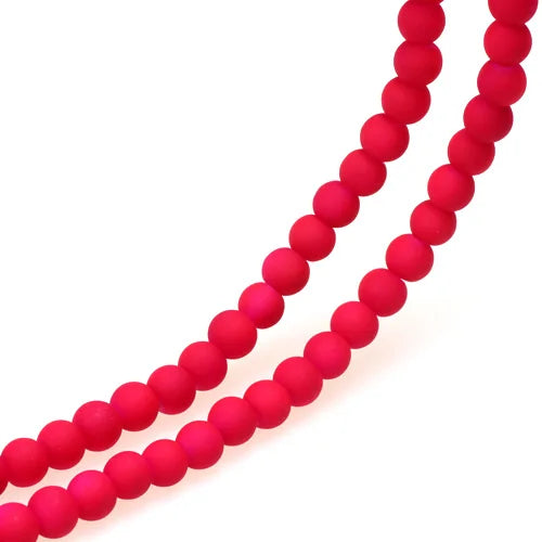 OlingArt Rubber Glass Beads High 6MM Quality 100PCS/Lot Candy Color Neon Matte Loose Handmade DIY Jewelry Making Bracelet