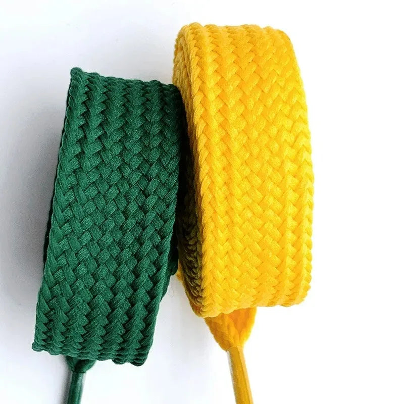 1Pair New Casual Sneakers Classic Shoelace Fashionable Cotton Rope Flat Shoelaces Men Women Fashion Shoes Accessories