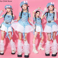 Girls K - pop Off Shoulder Crop Top Tutu Skirt Kids Hip Hop | SAMAG