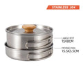 CLS NOBANA Camping Pot Set 304 Stainless Steel  2pcs Outdoor Cookware Kit Cooking Set Travel Tableware for Tourism Hiking Picnic