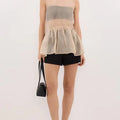 LIMO Sheer Mesh Sleeveless Top Women Ruffle Hem Flowy | SAMAG