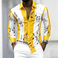 Men's collared shirt with creative musical note print | SAMAG