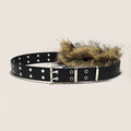 Luxury Designer fake Furry Y2k Belt Subculture Autumn Winter Retro Plush Waist Chain Imitation Fur Waist Seal Hot Girl Sexy Belt