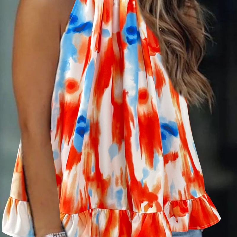 Plus size women's spring and summer fresh and fashionable halter neck off-shoulder solid color  elegant urban  vest  suspender 。