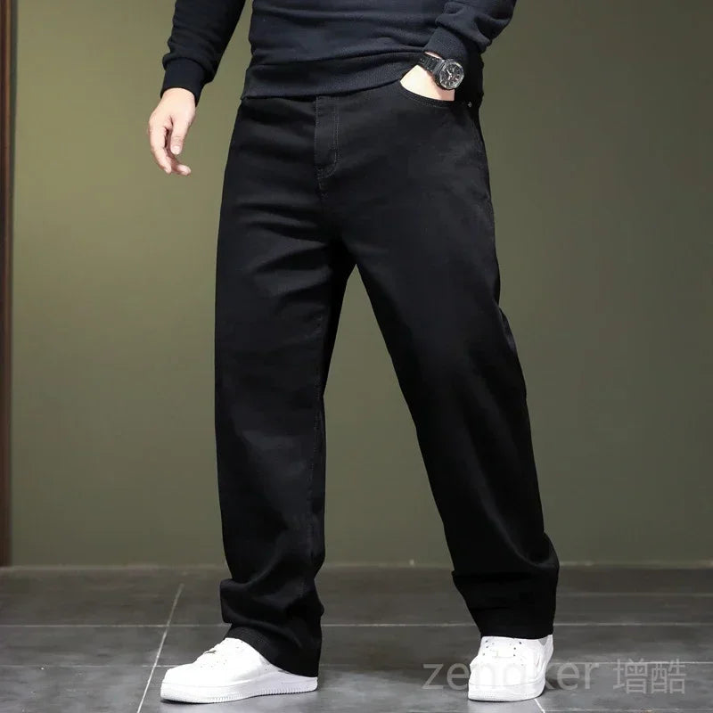 Extra Large Size 48 Men's Jean Straight Leg Loose Denim | SAMAG