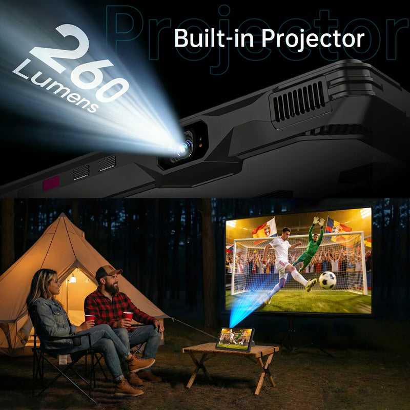 8849 Tank Pad Ultra Unihertz Rugged Tablet with Projector 260 Lumens 1080P 23400mAh 5G Android15 Wifi 6 32+512GB Dimensity 8200