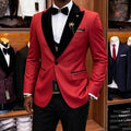 Slim Fit Luxury Three Pieces Men Suit Set Separates Custom Groom Tuxedo With Black Velvet Lapel For Wedding Party ropa hombre