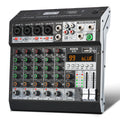 KDES Audio Mixer 4-6-8 Channel 99 DSP Effect Record PC 48V Phantom Power USB Sound Mixers Bluetooth DJ Console Mixing for Karaok