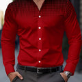 Men's Casual Long Sleeve Button-Up Shirt - Gradient Blue | SAMAG