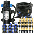 110-220V Power Supply self-priming Pump Spray Kit  for Greenhouse Garden 8mm PE Hose Brass Nozzle Automatic Misting Cool System