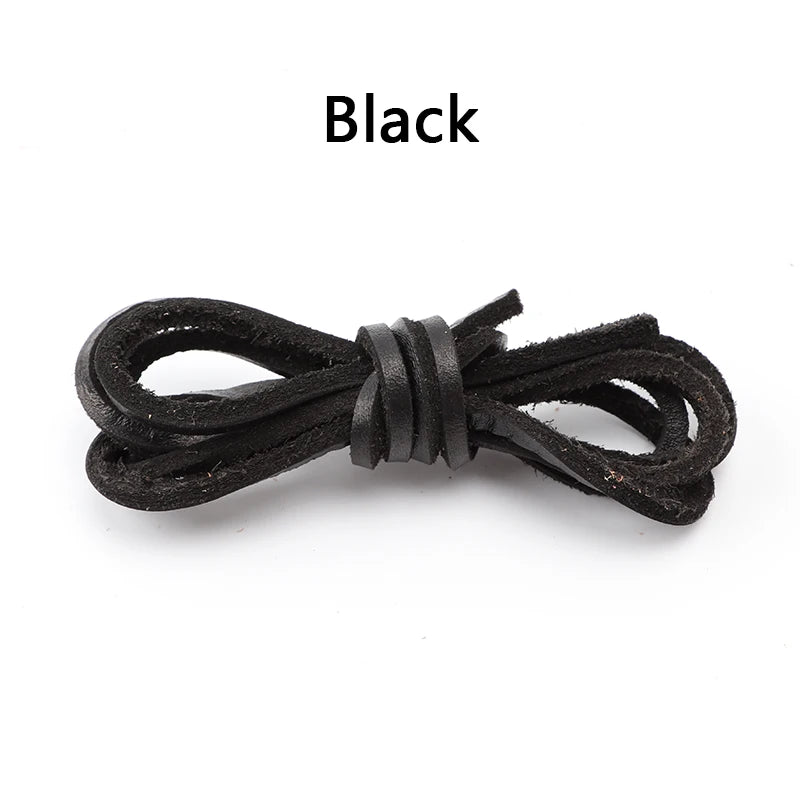 1 Pair Retro round Leather Rope Shoelaces Durable Flat Combination Sports Training Shoe Laces for Footwear