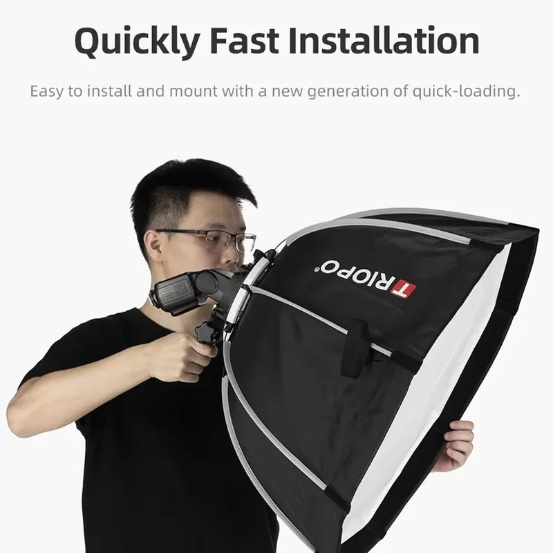 TRIOPO K3 Series K3-55 K3-65 K3-90 K3-120 Quick Release Softbox Folding Octagon Softbox for Photography Studio