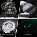 OLEVS 9910 Mens Watch Original Luxury Tourbillon Automatic Mechanical Watche Waterproof Luminous  Day-Date Watch With Box Reloj