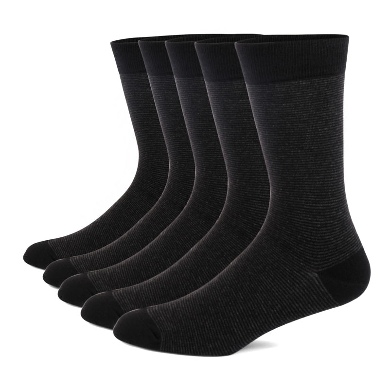 5 Pairs Men's Dress Socks stripe Plus Size， Combed Cotton | SAMAG