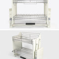 Kitchen Hanging Cabinet Lifting Pull Basket 304 Stainless Steel Dish&Bowl Racks Damping Buffer 4 - speed - View 6 | SAMAG