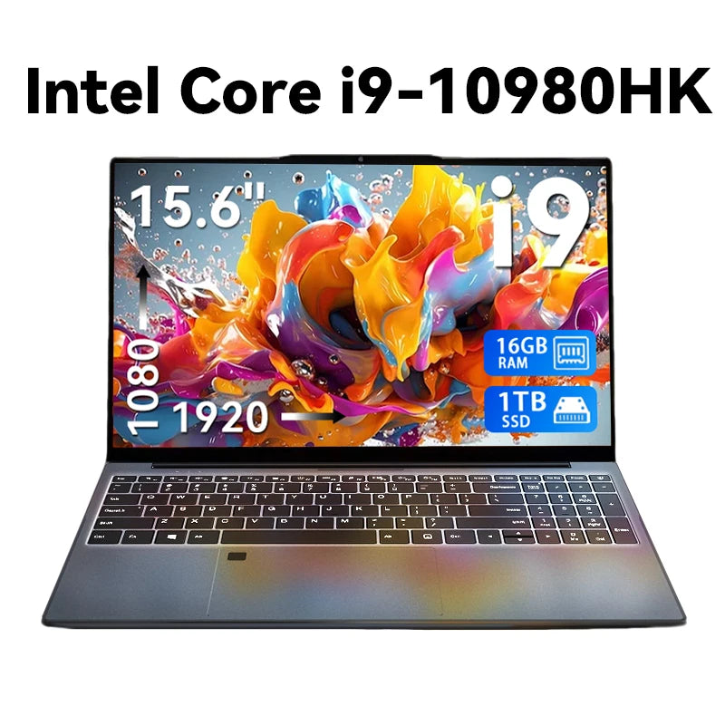 15.6' Portable Laptop Computer Intel Core I9 10980HK Windows 11 Pro Gamer PC 16GB RAM 1TB SSD Office Notebook PC Gaming Laptops