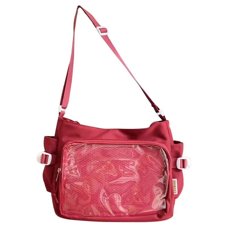 HOT Y2k Harajuku Shoulder Bag Women Ita Bag Japanese Shoulder Purse with Clear Window College Crossbody Bag Tote Shoulder Bags