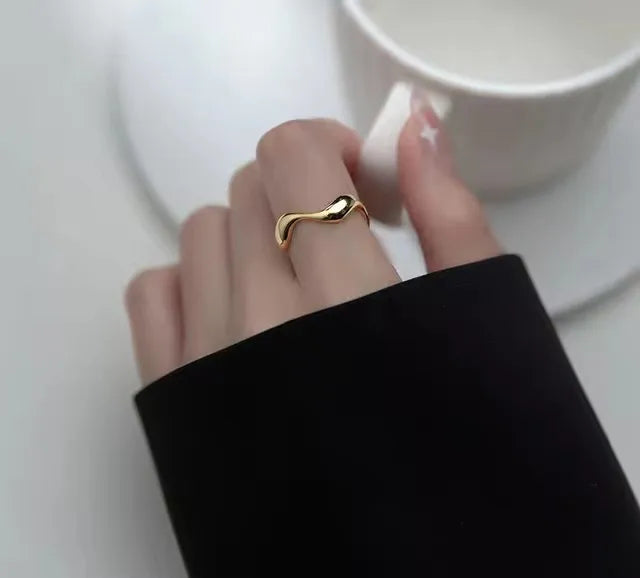 VENTFILLE 925 Sterling Silver Irregular Design Wave