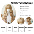 Synthetic Long Curly Wavy Lolita Wig with Bangs Wig Girl Cute Ombre Pink Blonde Black Cosplay Party Halloween Harajuku Wig